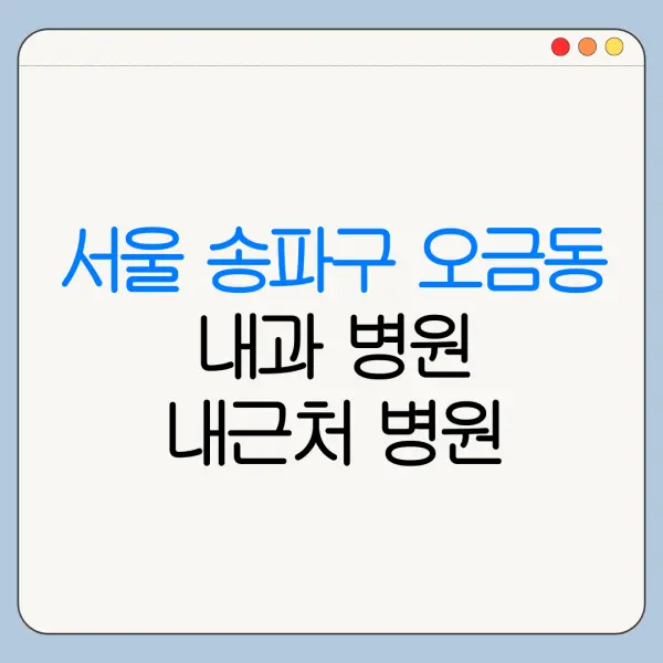 서울 송파구 오금동 내과 병원 내근처 병원 리뷰 좋은 곳 | 가까운 곳