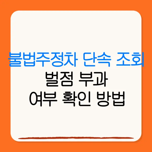 불법주정차 단속 조회벌점 부과여부 확인 방법