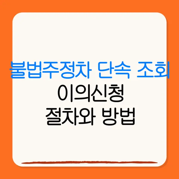 불법주정차 단속 조회이의신청절차와 방법