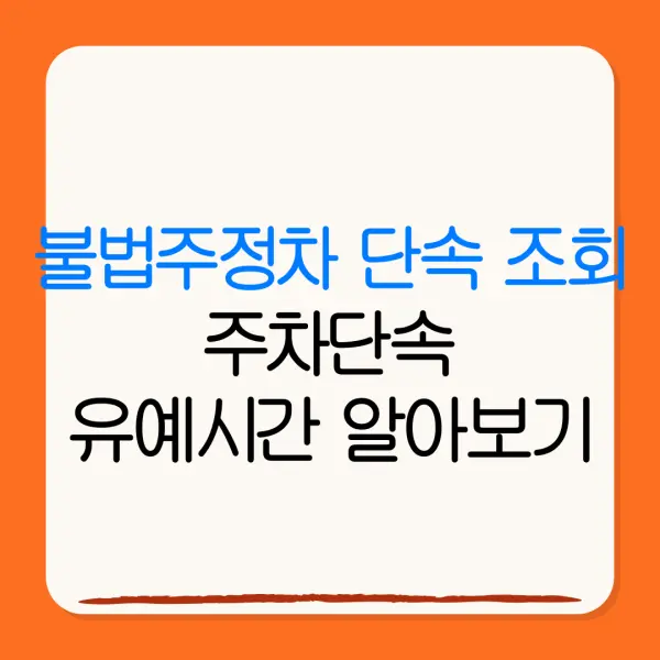 불법주정차 단속 조회주차단속유예시간 알아보기