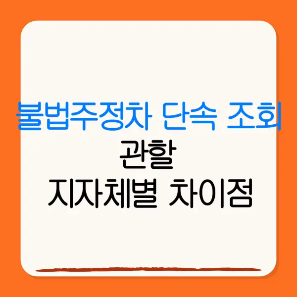 불법주정차 단속 조회관할지자체별 차이점