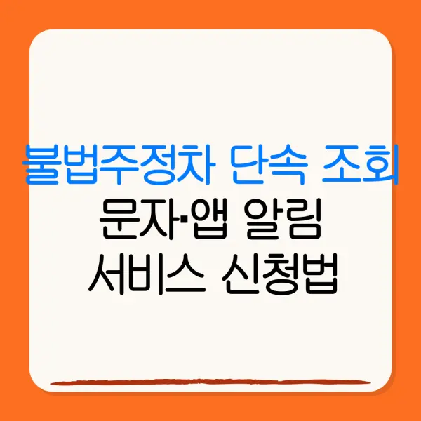불법주정차 단속 조회문자·앱 알림서비스 신청법