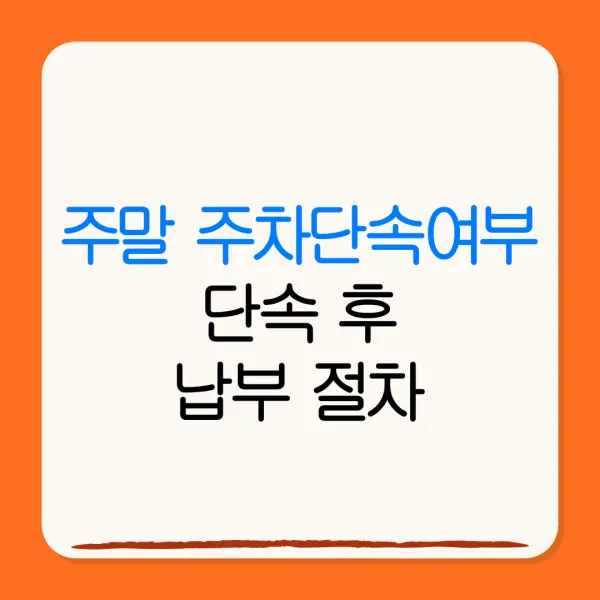 주말 주차단속여부단속 후납부 절차